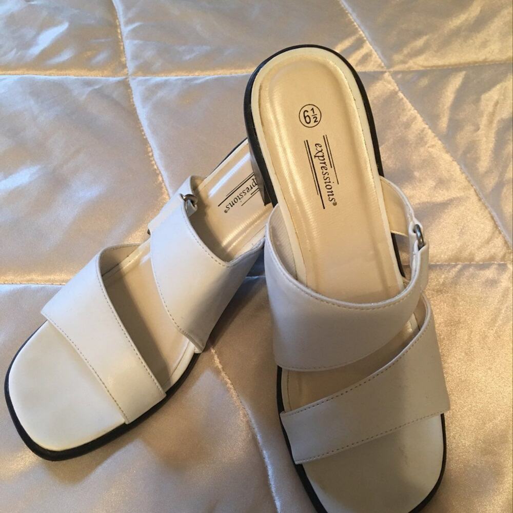 White expression Sandals